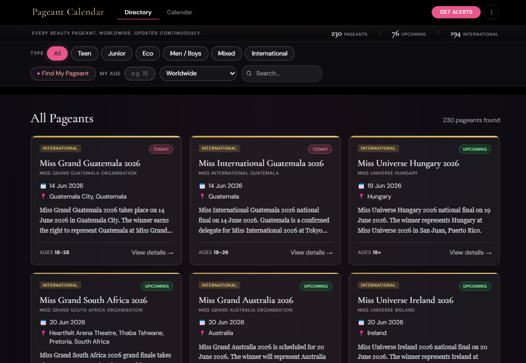 pageantcalendar.org